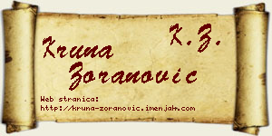 Kruna Zoranović vizit kartica